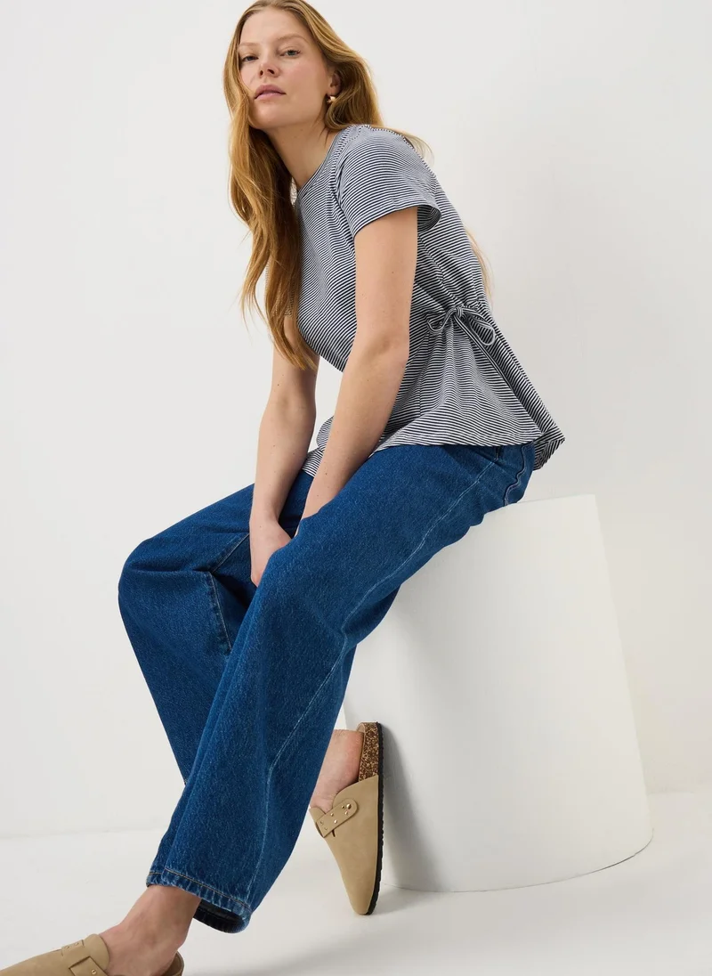 ماتلان Navy Stripe Tie Side T-Shirt